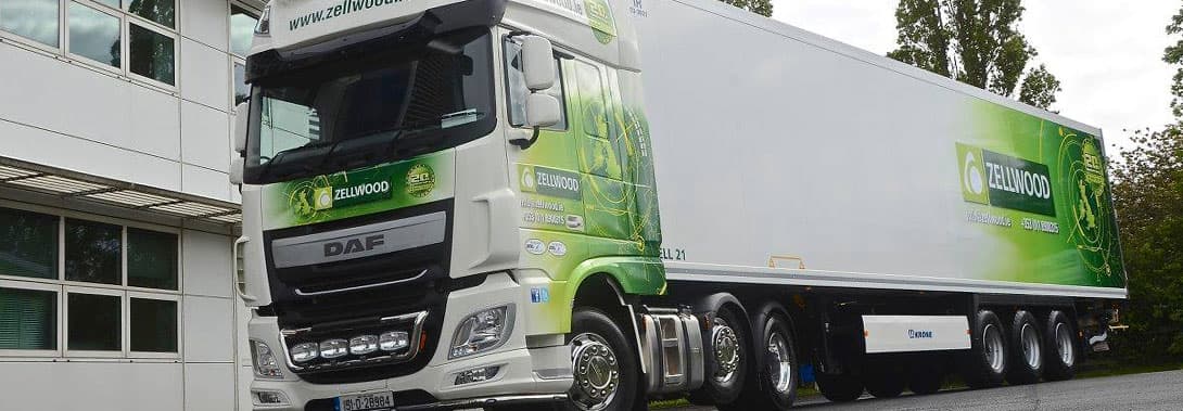 Pallets being loaded into a Zellwood refrigerated trailer
